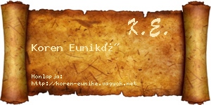 Koren Euniké névjegykártya